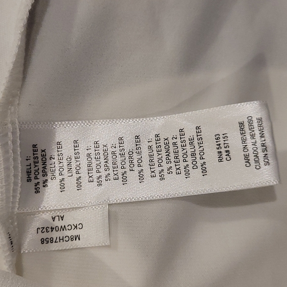 Calvin Klein Alabaster white cuff short sleeve oversized blouse size Large - Picture 7 of 7